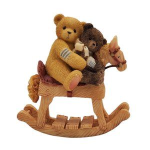 New Cherished Teddies 662046F Figurine Rocking Horse‎ Bear Figurine  Siblings